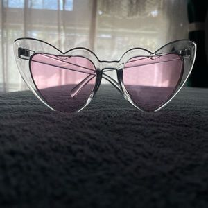 Funky Pink Heart Shaped Framed Sun Glasses